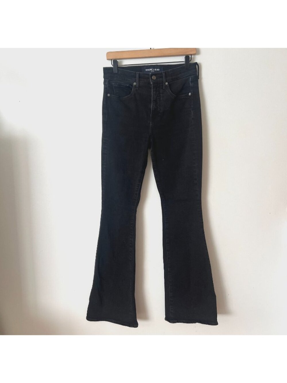 Veronica Beard Beverly High Rise Skinny Flare Jeans Black Women's Size 28